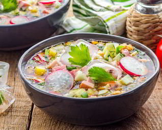 Домашняя окрошка на квасе