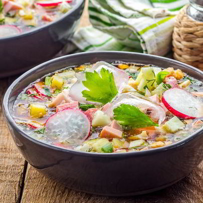 Домашняя окрошка на квасе