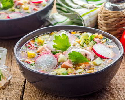 Домашняя окрошка на квасе