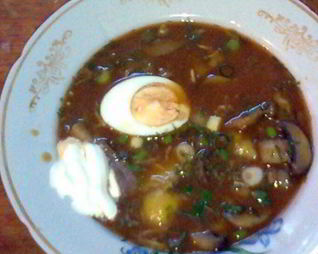 Окрошка грибная с хреном