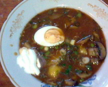 Окрошка грибная с хреном