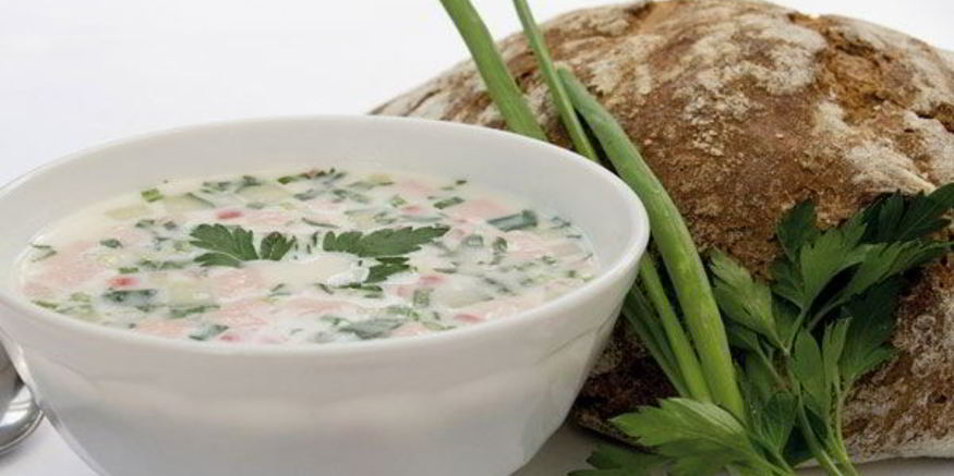 Рецепт окрошки классической с колбасой на воде