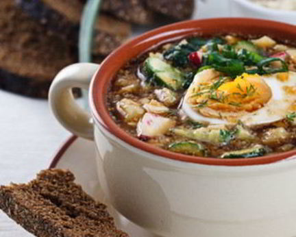 Окрошка мясная на квасе