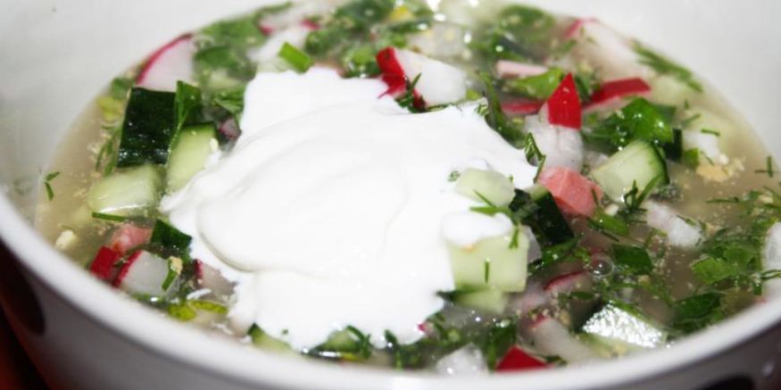 Рецепт окрошки на белом квасе