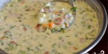 окрошка на кефире и минералке