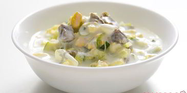 окрошка на кефире с говядиной