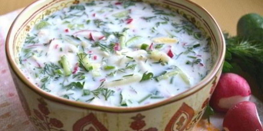 Рецепт окрошки на кефире с минералкой