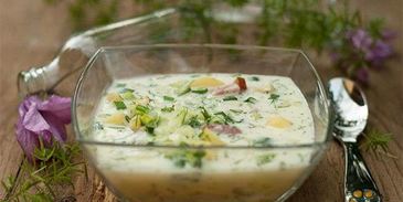 окрошка на сметане и минеральной воде