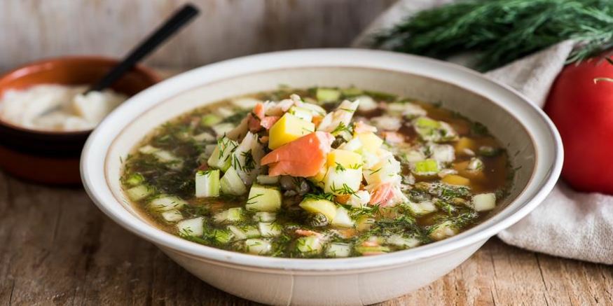 Рецепт окрошки рыбной на квасе