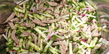 окрошка с говядиной на квасе