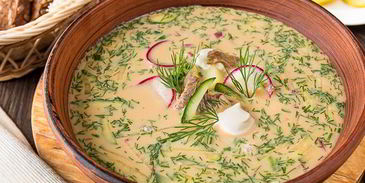 окрошка с говядиной на квасе