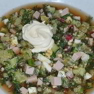 Рецепт Окрошки с колбасой на квасе