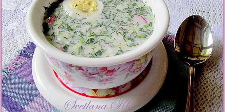 Рецепт окрошки с копченой курицей