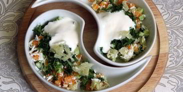 окрошка с морковной ботвой и белым квасом