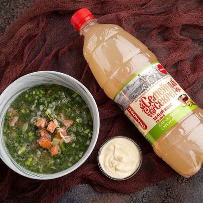 Окрошка с рыбой холодного копчения