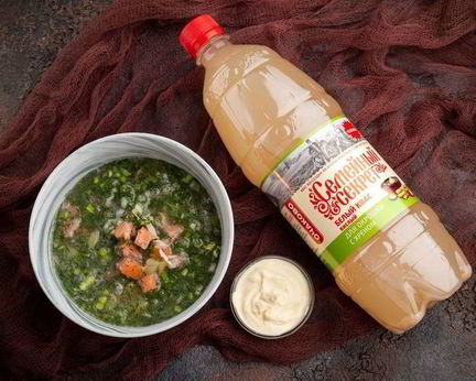 Окрошка с рыбой холодного копчения