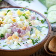 Рецепт Окрошки с ветчиной и таном