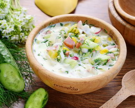 Окрошка с ветчиной