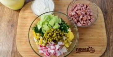 окрошка с ветчиной