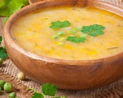 Овощной суп из зеленого горошка