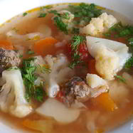 Рецепт Овощного супа с фрикадельками диетический