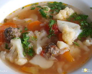Овощной суп с фрикадельками диетический