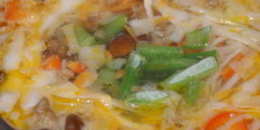 овощной суп с грибами и баклажаном