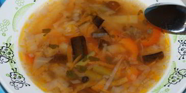 овощной суп с грибами и баклажаном