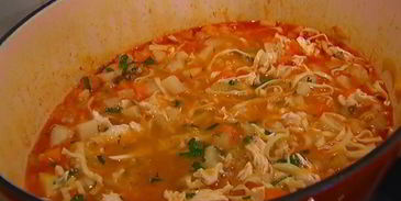 овощной суп с курицей и яичной лапшой