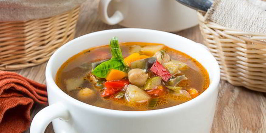 Рецепт овощного супа с нутом и лимоном