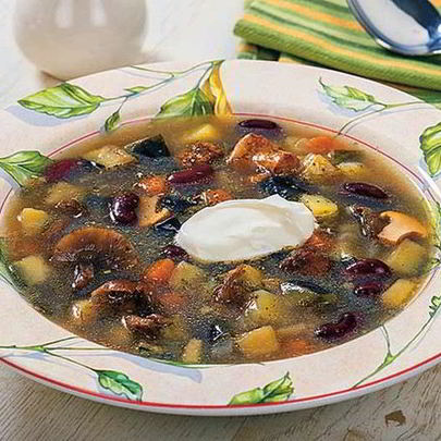Овощной суп с опятами