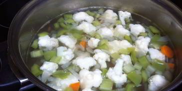 овощной суп с семгой