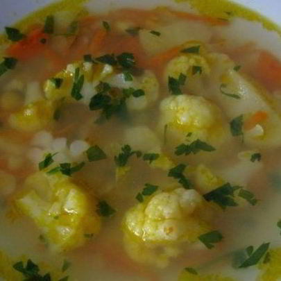 Овощной суп с цветной капустой
