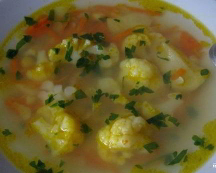 Овощной суп с цветной капустой