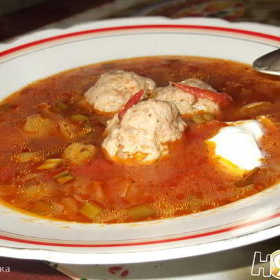 Суп овощной с фрикадельками
