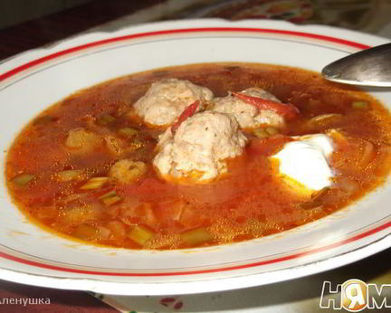 Суп овощной с фрикадельками