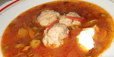 суп овощной с фрикадельками