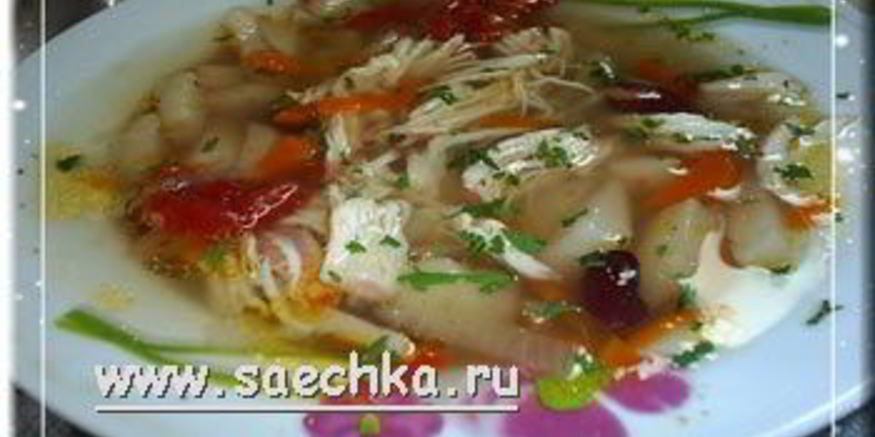 Рецепт супа овощной с куриной грудкой и фасолью в скороварке
