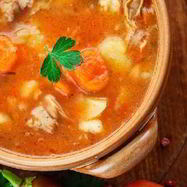 Рецепт Супа овощной с мясом в горшочке