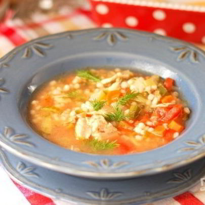 Перловый суп с солеными огурцами