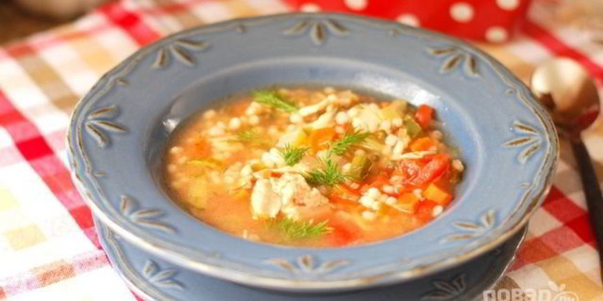 Рецепт перлового супа с солеными огурцами