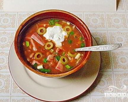 Деревенская похлебка из фасоли с ветчиной