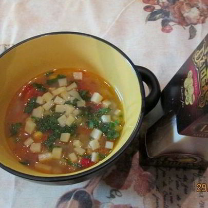 Осенняя похлебка с сыром Джюгас