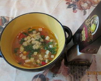 Осенняя похлебка с сыром Джюгас