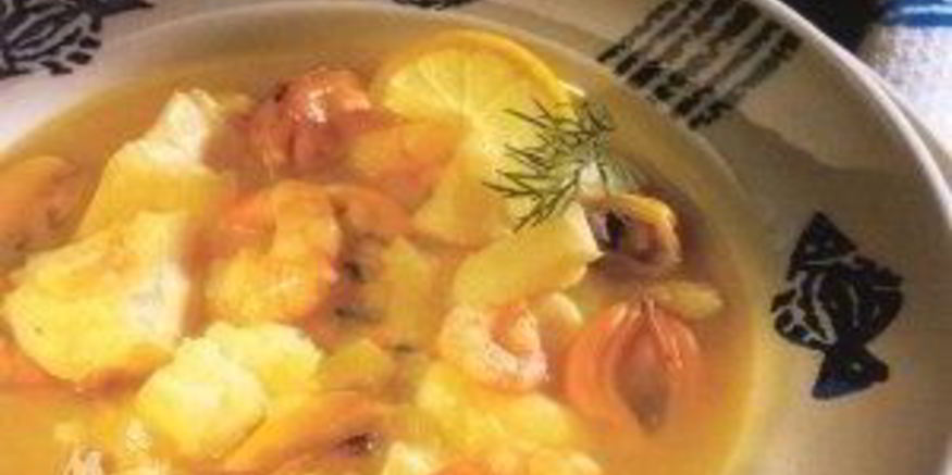 Рецепт похлебки из мидий и креветок