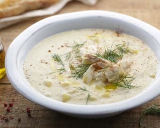 Похлебка с омулем горячего копчения