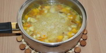 похлебка с тыквой, грибами и булгуром