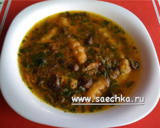 Постный грибной суп с манными клецками