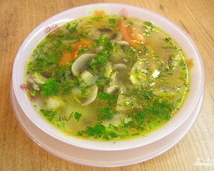 Постный грибной суп