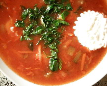 Домашний рассольник с рисом